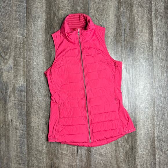 lululemon Boom Juice Pink Fluffed Up Goose Down Vest Size 8 - Picture 1 of 10